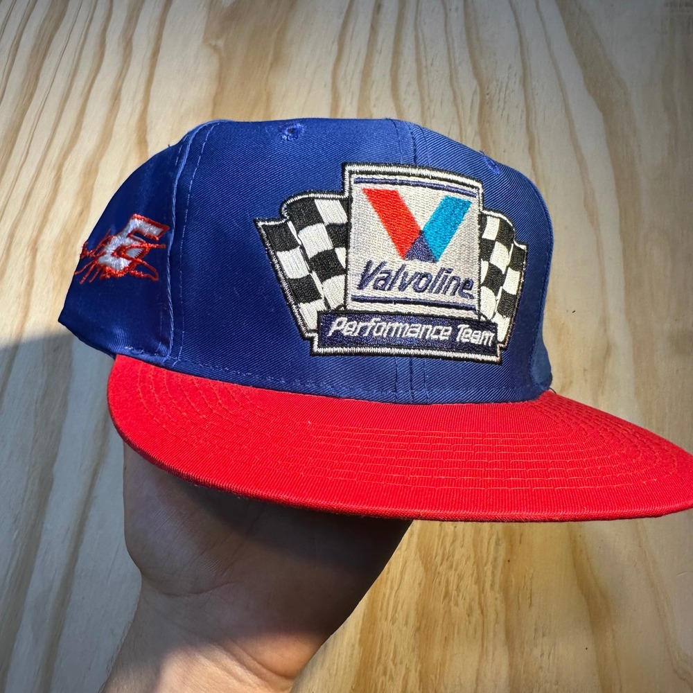 Checkered Flag Sports Valvoline Racing Snapback Hat Mark Martin 6 Blue Red OSFM